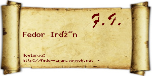 Fedor Irén névjegykártya
